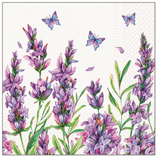 Papírové ubrousky třívrstvé fialová s motýly 20 ks 